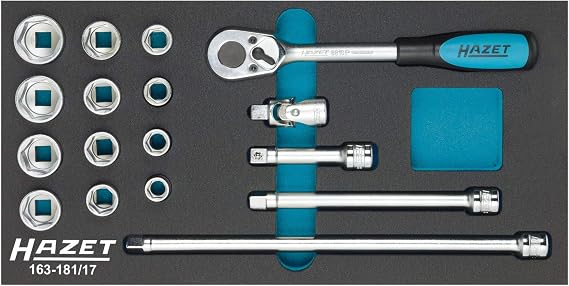 Hazet 163-181/17 Tool Set in Safety-Insert-System