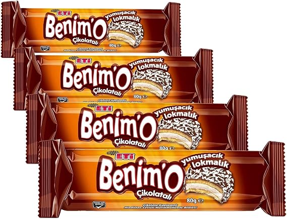 Eti Benimo Lokmalık Çikolatalı Bisküvi 80 g (4 paketi)