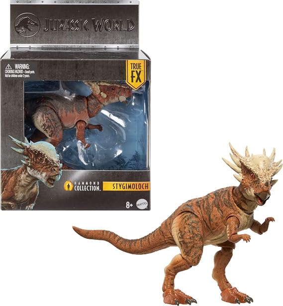 Mattel Jurassic World Hammond Collection Dinosaur Action Figure Toy, Stygimoloch, Premium Movie Design Glass Eyes & 14 Points Articulation, JDJ10