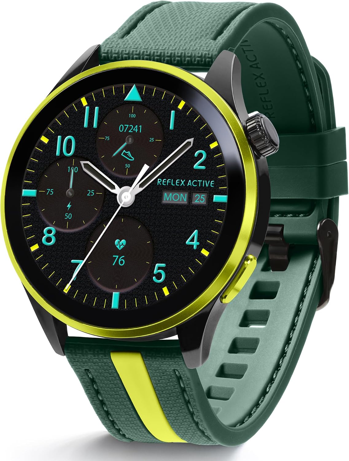 Reflex Active Series 54 AMOLED GPS Green and Yellow Smart Calling Watch