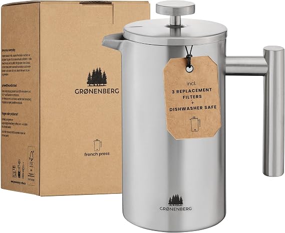 Groenenberg French Press 350ml I Insulated cafetiere I stainless steel coffee press I French Press coffee maker
