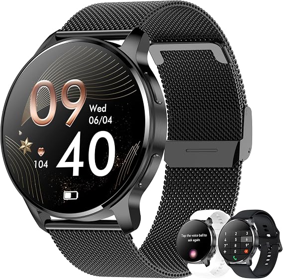 Women's Smartwatch with Phone Function 1.32 Inch HD Touch Screen Fitness Watch Pedometer Women's Watch Personalised Screen Heart Rate SpO2 Sleep Monitor Fitness Tracker for iOS and Android