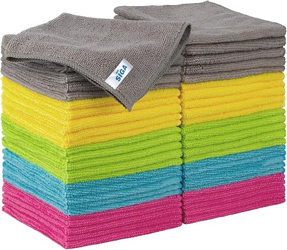 MR.SIGA Multipurpose Microfiber Cleaning Cloths Pack of 50
