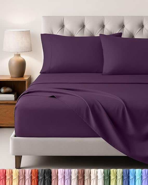 Utopia Bedding 4-Piece Sheet Set, 150x200 cm, Purple
