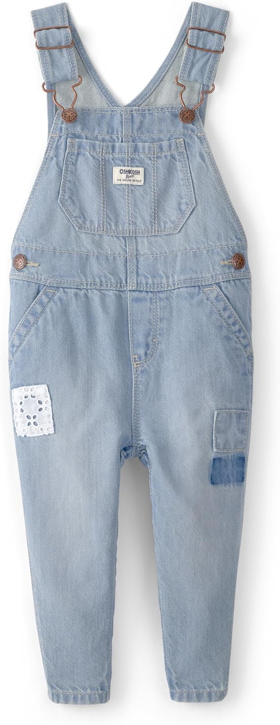 OshKosh B'gosh Girl World's Best Overalls, Blue, 12M