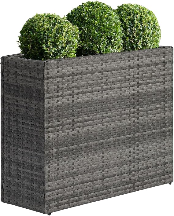 SUNNYPARK Large Rectangular Planter for Outdoor Rattan Block Box 32x11x24''
