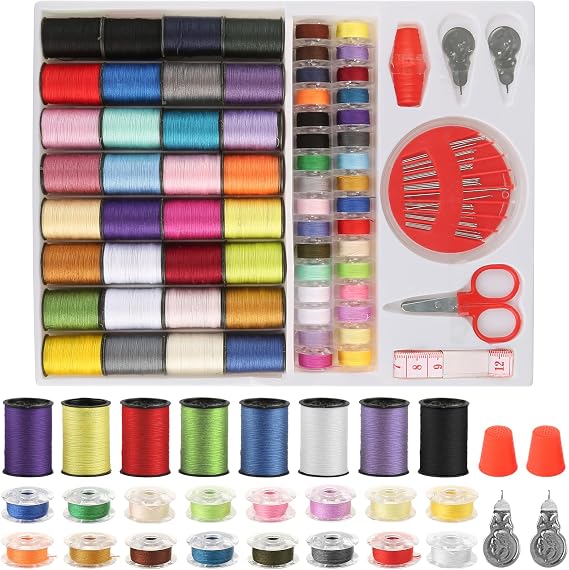 70 Pcs Sewing Thread Set, with 32 Same Color Bobbins Needles and Threaders