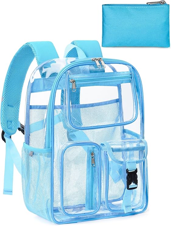 Clear Backpack for School, 17 inch Large Heavy Duty-TPU Transparent Bookbag for Boys Girls Women Men, for College Sport