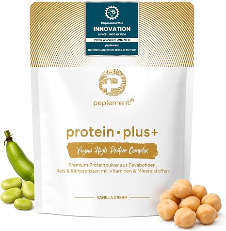 Premium Vegan High Protein Powder Vanilla — 560 g Vegetable Protein Powder — 70% Proteins — Contains Pea Protein Ideal for Muscle Building and Vegan Diet