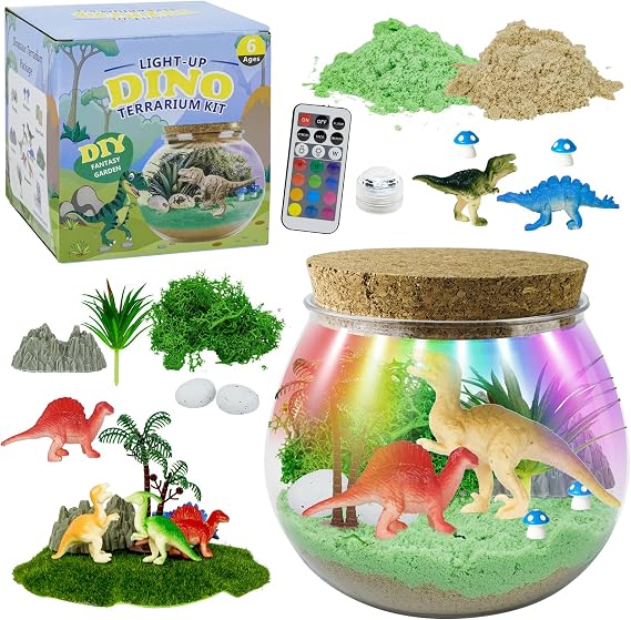 Light-Up Terrarium Kit Gifts for boys (dinosaur)