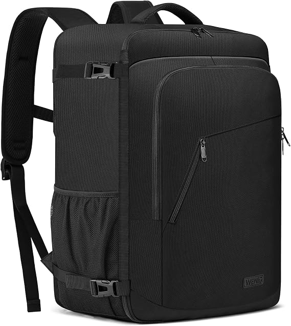 Travel Backpack Cabin Airplane 55 x 35 x 25 Carry-on Luggage 55 x 35 x 25 for Air Europa 48L Travel Bag Men Women Travel Suitcases Cabin Laptop Backpack 18.4 Inches with USB Port for Work Black