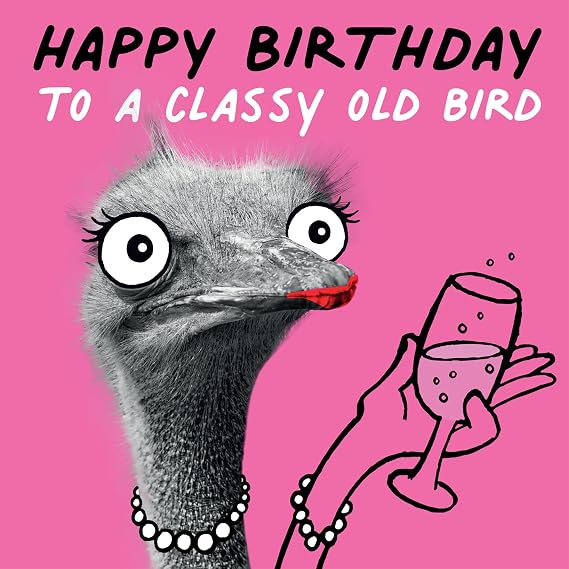 Funny Birthday Cards for Her - 'Happy Birthday To A Classy Old Bird' - Fun Birthday Cards for Women - Sister Birthday Card - Best Friend Birthday Card - Birthday Card for Wife