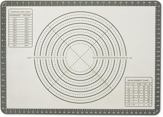 Amazon Basics Non-Stick Silicone Baking Mat with Baking Measurements, BPA Free, Oven Safe, Extra Large, 20" x 28"