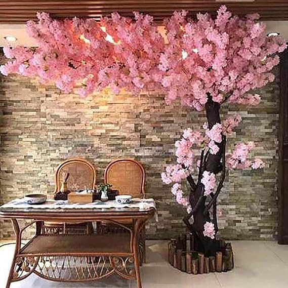 Artificial Cherry Blossom Tree, Handmade Light Pink Decorative Tree for Indoor and Outdoor Wedding Decor, Beautiful Cherry Blossom Branches