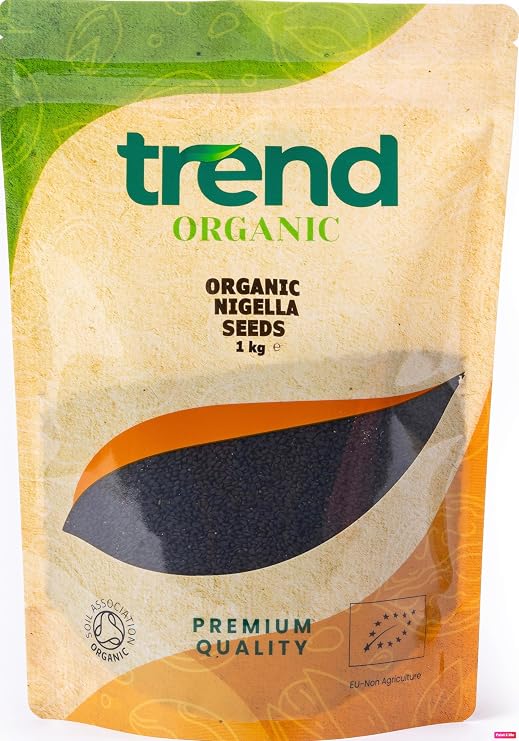 Trend Organic Nigella Seeds 1kg - Nature's Nutrient Boost with Distinct Savoury Flavour, Vegan, Certified Organic, GMO-Free, No Additives No Preservatives
