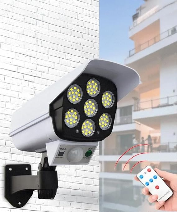 Kamera Görünümlü Hareket Sensörlü Uzaktan Kumandalı Solar Bahçe Lambası Su Geçirmez Güvenlik Işığı [Enerji Sınıfı A]