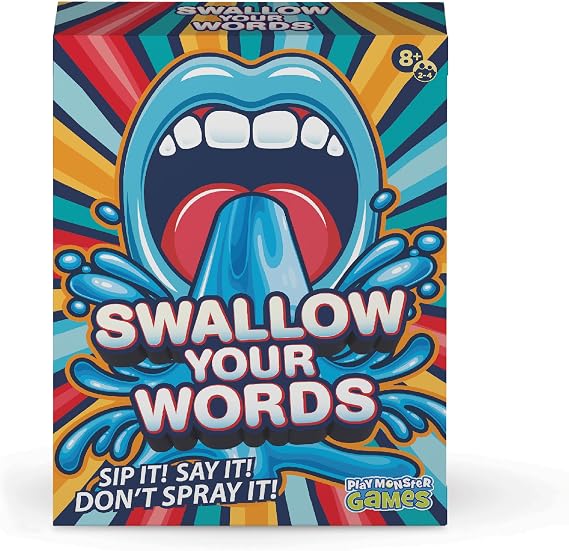PlayMonster Swallow Your Words | Can You Speak With Your Mouth Full Of Water? | Fun Family Game | Party Game | For Ages 8+