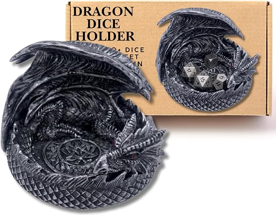 Dragon Dice Holder | DnD Dice Tray and Storage | TTRPG Gaming Gifts