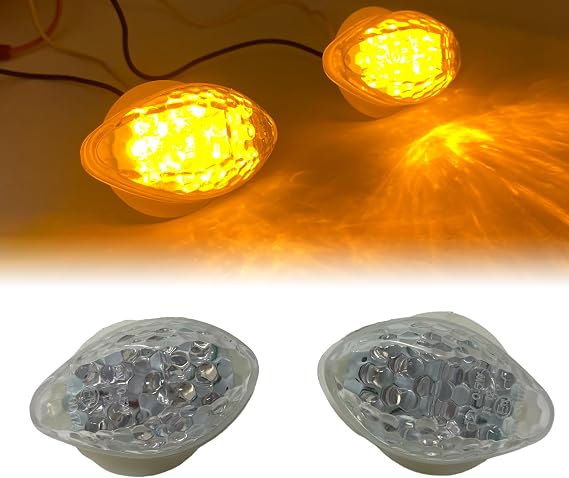 Alchemy Parts E-Marked Homologated Flush Mount LED Indicators for Motorbike - Pair of Clear Lens Signals, Compatible with Honda Sportsbikes
