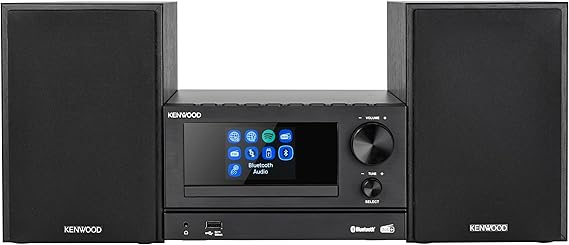 Kenwood M-7000S-B Black Micro System with Bluetooth, USB, CD and Dab + FM Radio