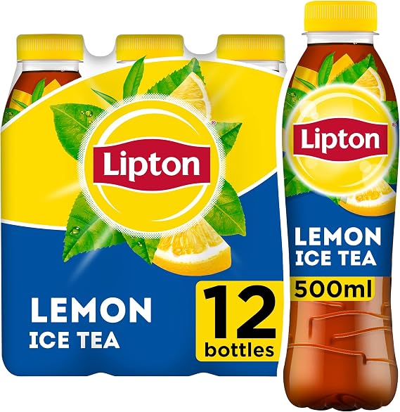 Lipton Ice Tea Lemon Soft Drink 500ml, (Pack of 12)
