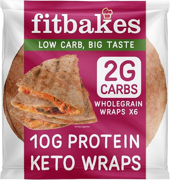 Fit bakes 2g Carbs Wholegrain Keto Wraps, 10g Protein Tortilla Wraps 6x40g