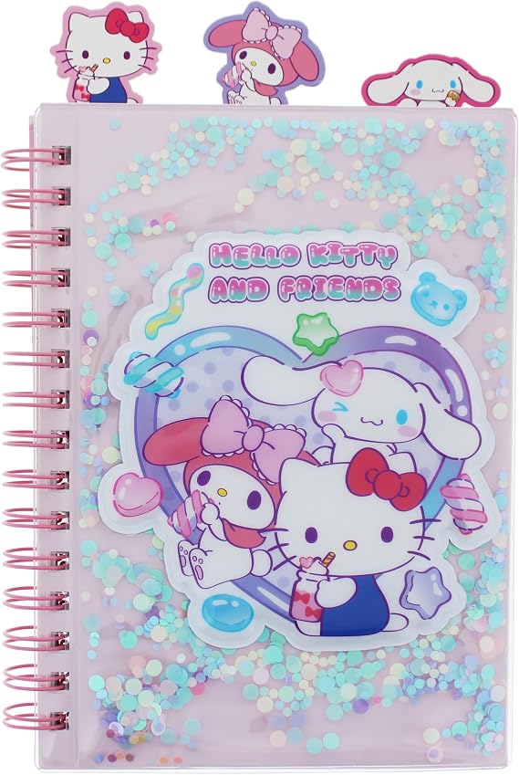 Blueprint Collections Hello Kitty A5 Notebook | Cute Notebook Featuring Kuromi, Cinnamoroll & My Melody | 96 Pages Spiral Bound Writing Pad | Hello Kitty Gifts, Stationery & Accessories