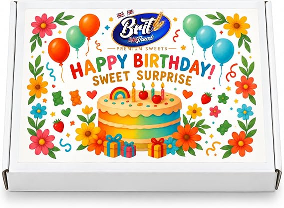 Brit Treat Happy Birthday Sweets Gift Box Assorted Pick & Mix LetterboxGift