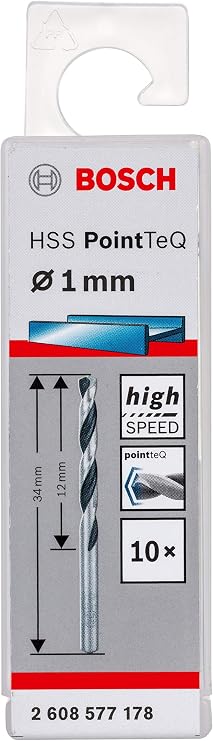 Bosch Professional 10 adet HSS spiral matkap ucu PointTeQ (metal için, 1 x 12 x 34 mm, matkap aksesuarı)