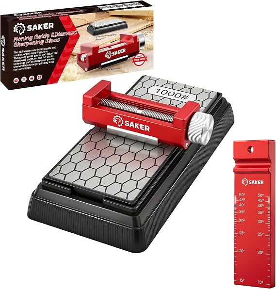 Saker Chisel Sharpening Jig,Precision Woodworking Tool for Chisel Sharpening, Plane Blade Restoration, and Sharpening Stone Flattening,Complete Sharpening System for Hand Tools