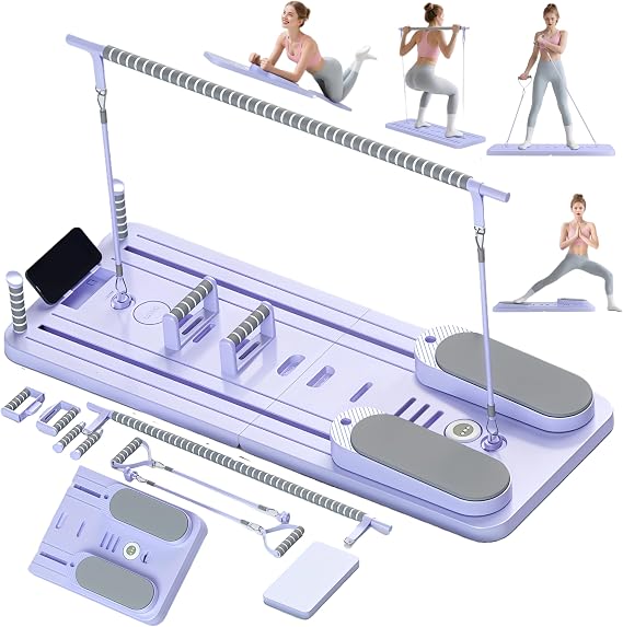 Pilates Board-Pilates Reformer Board,Multi-Purpose Portable Pilates Reformer Machine Home Pilates Kit for Home Workout,Fitness, Exercise,Abs,Core Equipment