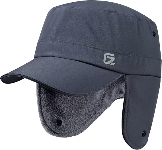 GADIEMKENSD Three-Proof Winter Trapper Hat, Warmth Fleece, with Earflaps, Reflective Visibility, Adjustable