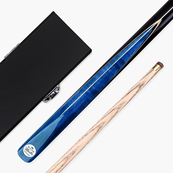 Silver Series CONQUEST 57 Inch 2 Piece Centre Joint Snooker Pool Cue and Case Set 9.5mm Tip with Black Hard Case