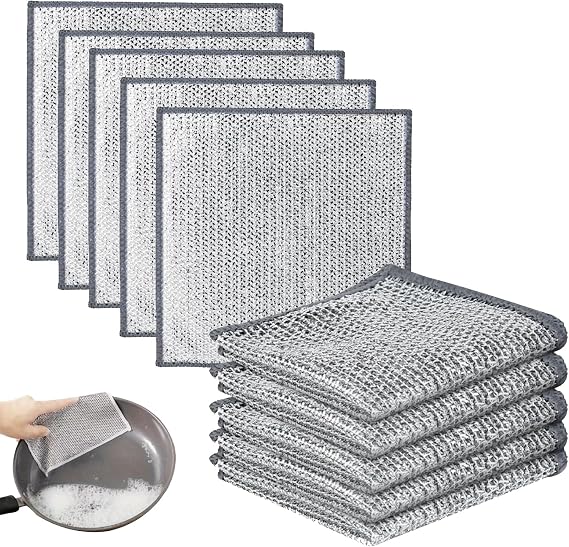 versatile mesh dishwashing cloths for both dry and wet use-10Pcs