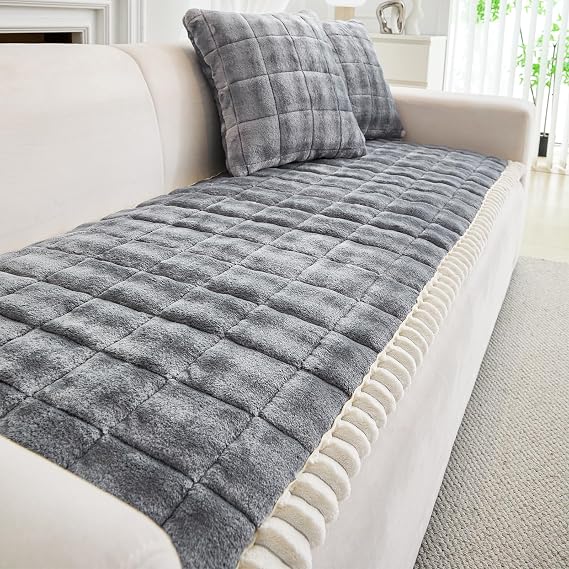 GKXLH New Thick Non-slip Sofa Cover 2 3 4 Seater (Dark Grey, 70x180cm/1 PC)