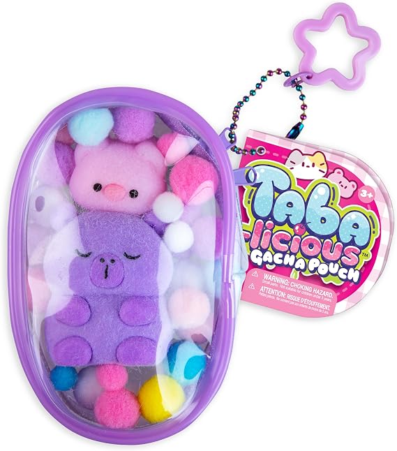 ORB Tabalicious ガチャポーチ TABA スクイッシーキーチェーンチャーム - カピバラと豚 ガチャポン TABA スクイッシーズ ポーチ付き - ソフト 粘着性 コレクティブ TABA フィジェット ストレスボール おもちゃ 子供用 バックパック 鍵 その他