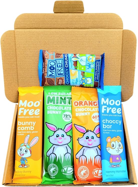 Mini Bunny Chocolate Selection Hamper Gift Box | Kids Gift | Free From, Egg Free, Dairy Free, Gluten Free & Vegan | Allergy Chocolate | Exclusive To INTERGALACTIC SWEETS