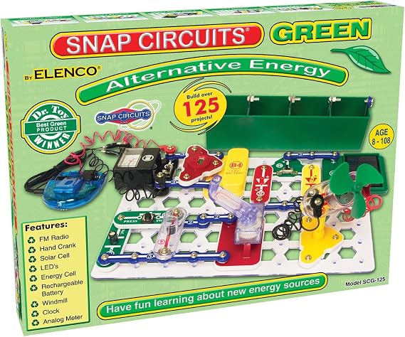 Snap Circuits グリーン代替エネルギー電子機器探索キット | 125以上のSTEMプロジェクト | フルカラープロジェクトマニュアル | 40以上のスナップ回路パーツ | STEM教育玩具 子供用 8歳以上 マルチカラー 並行輸入品