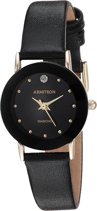 Armitron Women's Genuine Diamond Dial Leather Strap Watch, 75/2447