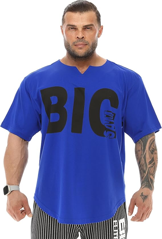 Erkek Büyük Boy T-Shirt İnce Kumaş% 100 Pamuk Bez Üst Spor T-Shirt