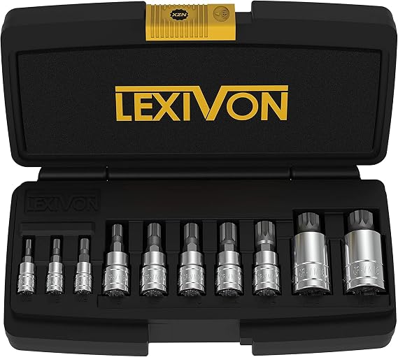 LEXIVON XZN Triple Square Spline Tip Socket Set, Premium S2 Alloy Steel |