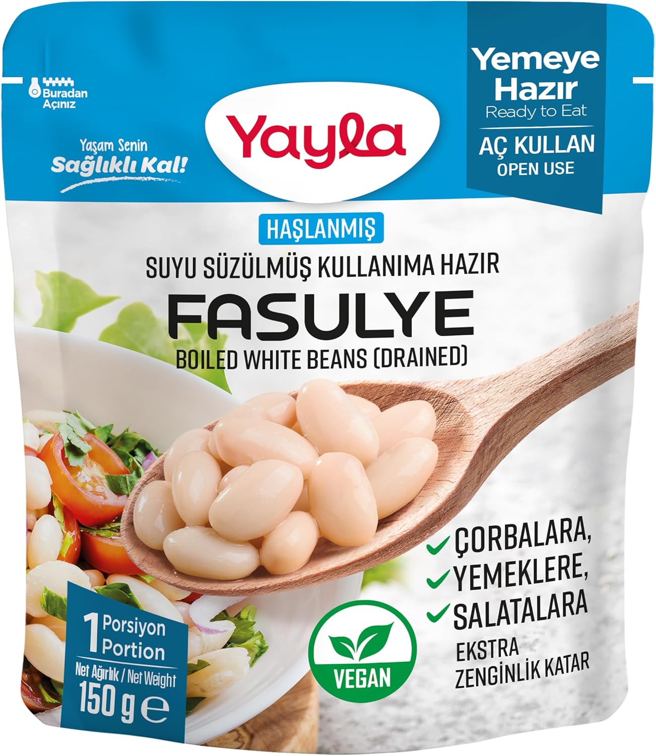 yayla 150 g Boiled Beans with Drained Juice Single Package