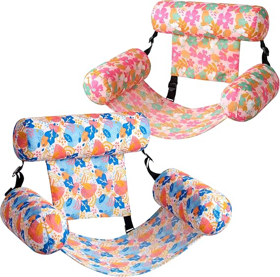 SLOOSH Inflatable Pool Floats Adult, 2 Packs Floating Lounge Chairs, Blow up Pool Inflatables for Adult, Inflatable Chair for Party Summer Water Beach Lake Fun