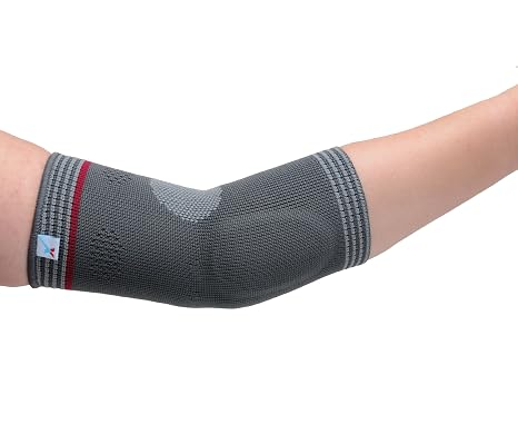 Express Elbow Compression Support With Silicone Cushioning Pads - Supplied to UK Hospitals, elbow injuries & Tennis/Golfers elbow LARGE (Forearm Circ: 27-30cm)