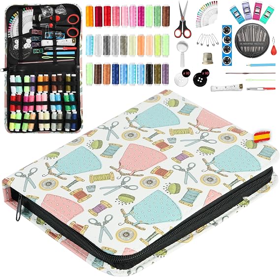 JUCES HOGAR® Travel Sewing Box Complete 30 Threads with Sewing Accessories