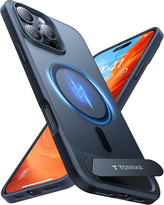 TORRAS Ostand L1 for iPhone 16 Pro Max Case - Integrated Stand - Black