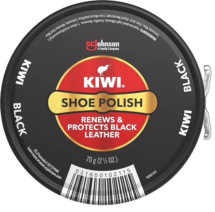 Kiwi Shoe Polish Can, Black 70g