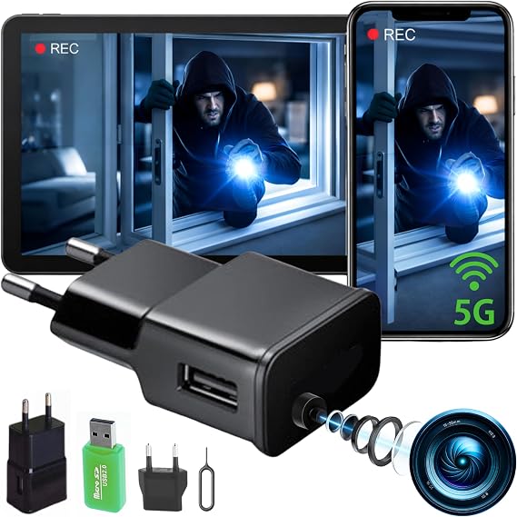 Mini Hidden Spy Camera, 5G WiFi Camouflage, (No Lens Hole), No Light When Recording, Completely Undetectable, Indoor WiFi Surveillance Camera, 2026 Version, Full HD Real, Motion Detection
