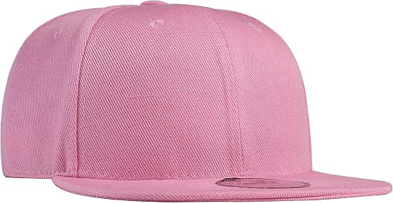 Underground Kulture Plain Flat Peak Snapback Baseball Cap Baby Pink
