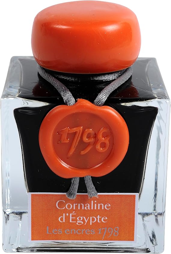 Jacques Herbin 15556JT - A bottle of silver glitter ink 1798 for fountain pen, rollerball, glass nib and penholder 50 ml, Coraline d'Egypte/ Coraline of Egypt